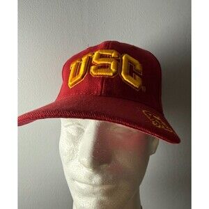 USC Trojans Red Gold Embroidered Fitted Officially Licensed Hat Size 7 Inches